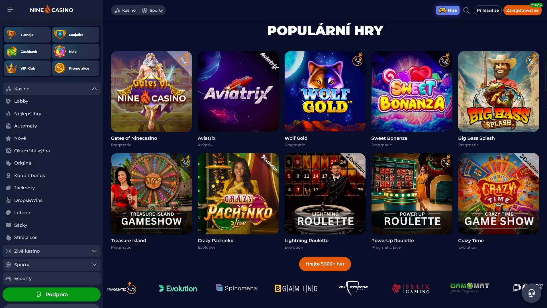 nine casino android TOC